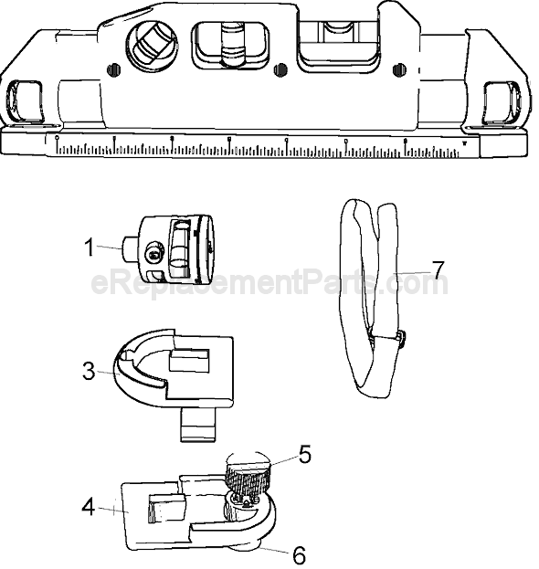 Page A Diagram and Parts List for BDL250S  Black and Decker Laser Level